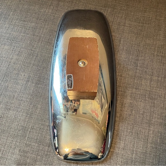 Vintage Milbern Creations Large Chrome & Wood Serving Tray MCM 14”x5.25”x1.5” - Picture 3 of 5